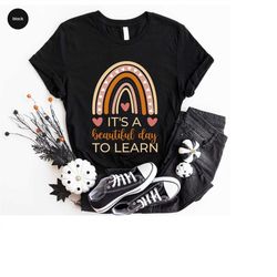 Trendy Teacher Gifts, Cute Heart Graphic Tees, Rainbow Clothing, Inspirational New Teacher Tshirt, Back to School T-Shir