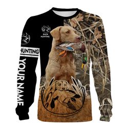 Duck Hunting With Chesapeake Bay Retriever Custom Name Full Printing Shirts, Hoodie &8211 Personalized Hunting Gift Idea