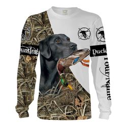duck hunting with dog back labrador custom name 3d all over print shirt, hoodie personalized gifts ideas for duck hunter