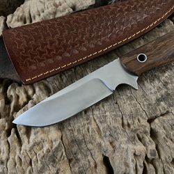 Handmade Carbon Steel Hunting Skinner Knife w/ Sheath | Bushcraft Survival Knife