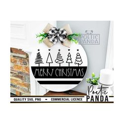 merry christmas round sign svg png, christmas trees svg, round door sign svg, welcome svg, farmhouse christmas svg, roun