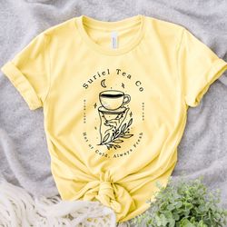 suriel tea co tshirt,acotar sweater,bookish sweat,sarah j maas shirt,a court of thorns and roses sweater,suriel tea tshi