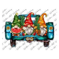 summer gnomes truck png, beach gnomes truck digital design, summer truck png file, i love summer png file,summer truck,