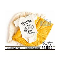 hand picked for earth by my gigi in heaven, baby svg file, grandma svg, gigi svg, angel wings svg, loving memory svg, he