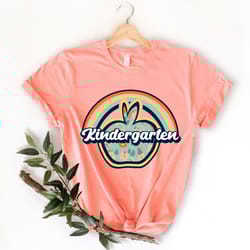 kindergarten shirt, personalized teacher shirt, kindergarten rainbow shirt, rainbow apple teacher shirts, teacher person