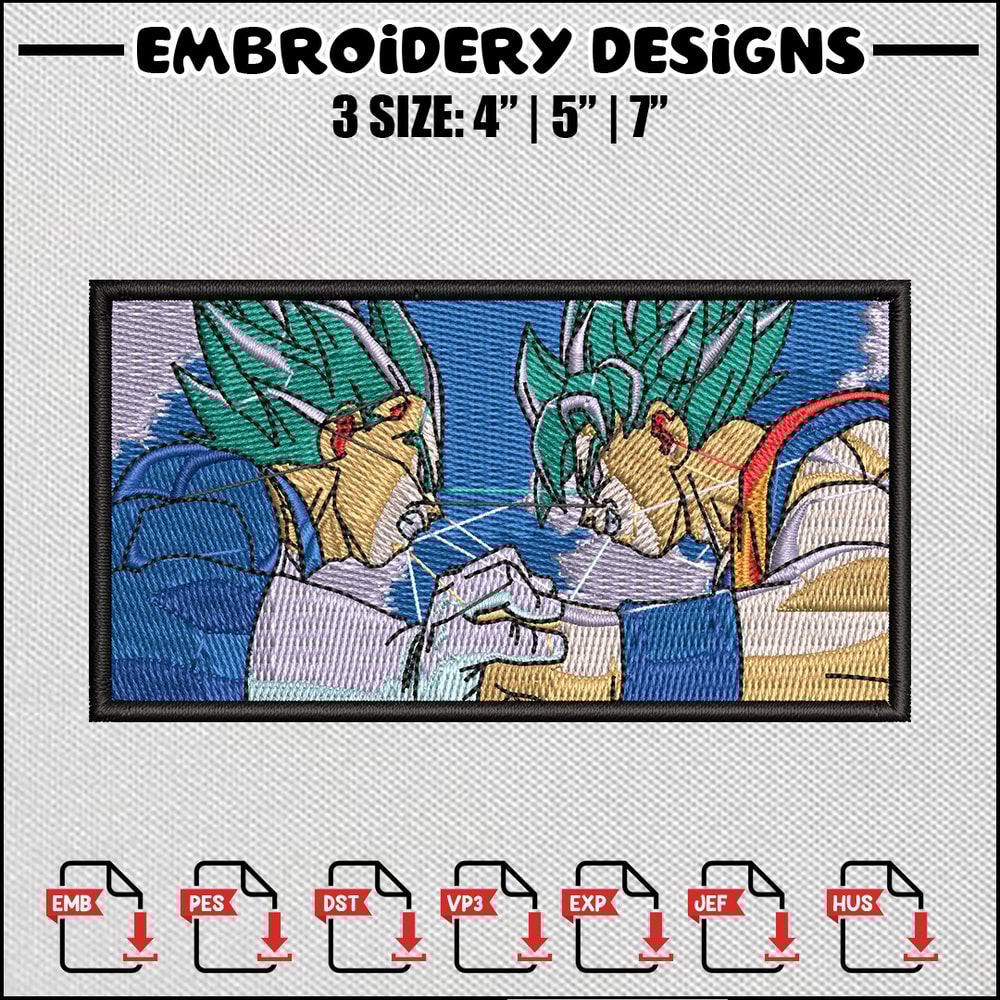 Goku vegeta embroidery design