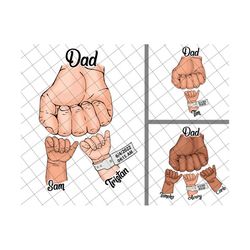 Personalized Father's Day Fist Bump Set, Fathers and A Child Hands Png, Soon To Be Dad Png, New Born Baby Fist Bump, 1st