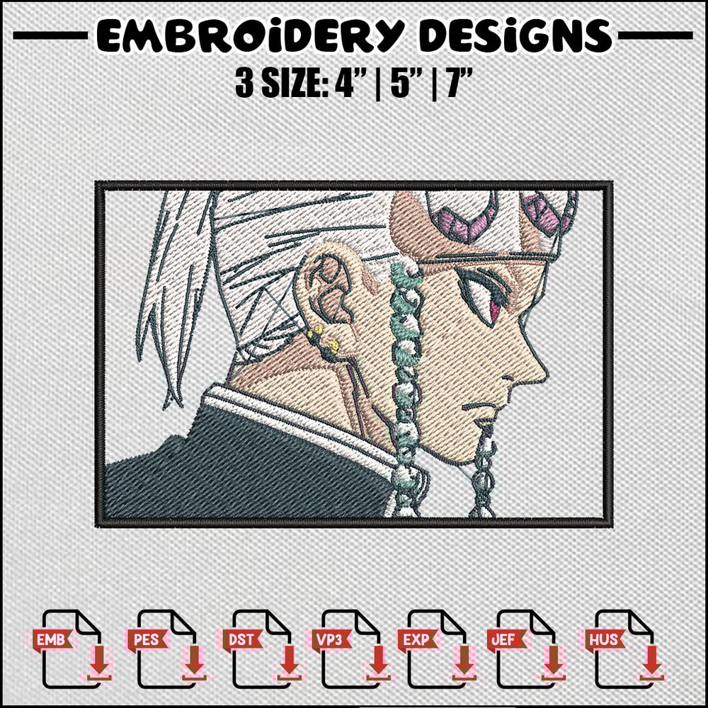 Tengen rectangle embroidery design
