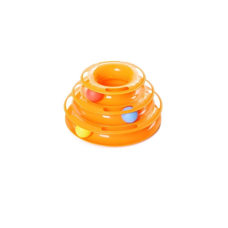 Interactive Cat Toy with Crazy Ball Orange