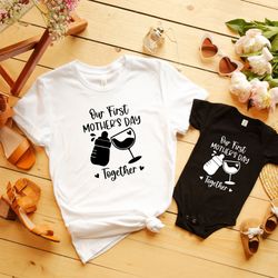 our first mother's day shirt, mothers day matching shirt, mother's day mommy and baby outfit, mother's day gift, family