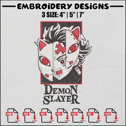 tanjiro mask embroidery design, tanjiro embroidery, anime design, anime embroidery, embroidery shirt, digital download