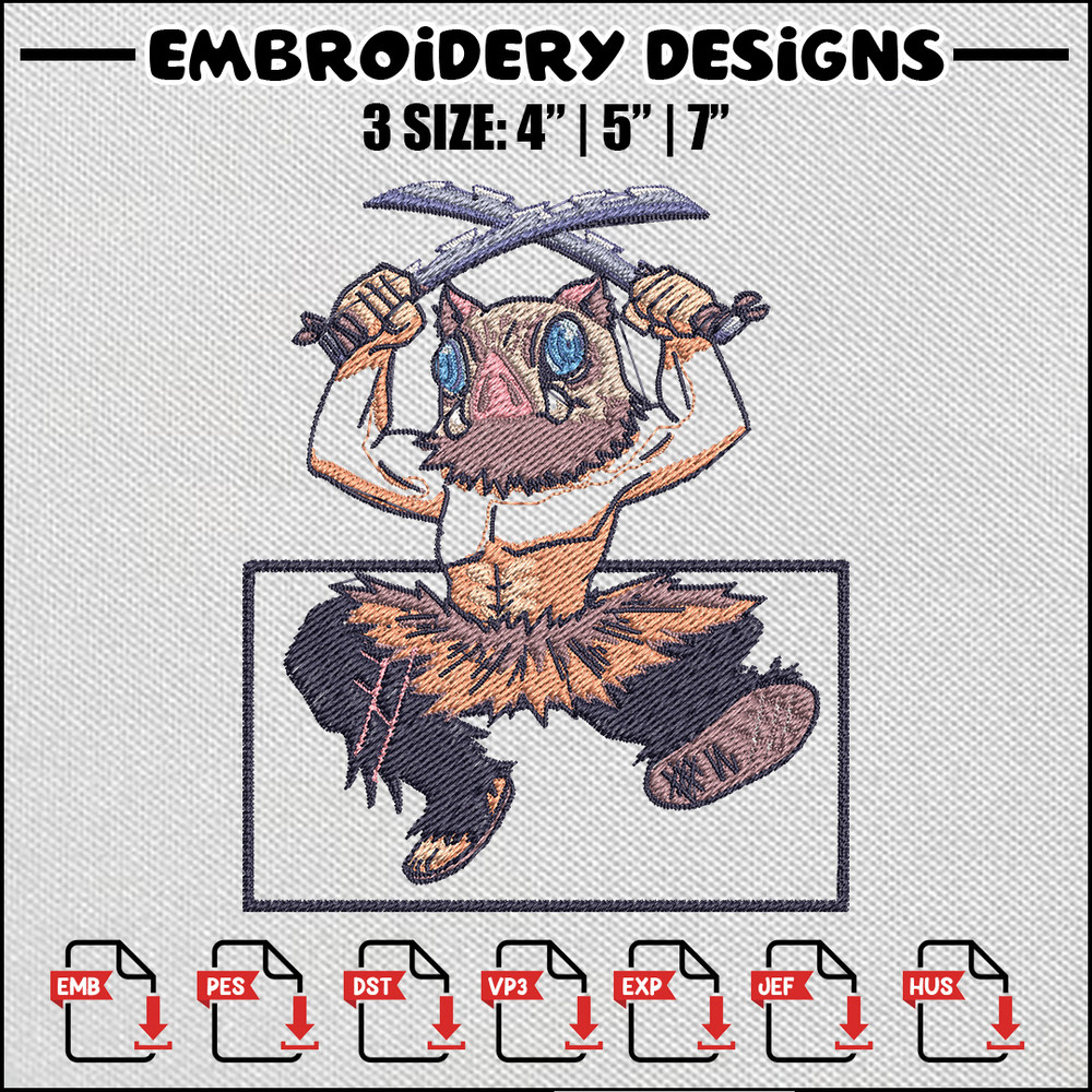 Inosuke sword embroidery design