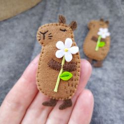 Capybara pin, Cute pins, Pins for bags, Brooches for women, 21st birthday gift for her, Teenage girl gifts, Nana gift