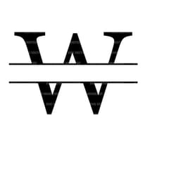 uppercase w letter split monogram svg, alphabet split name frame, split font monogram. vector cut file cricut, silhouett