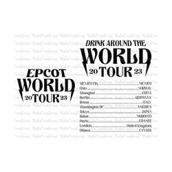 two-sided world tour bundle svg, drink around the world tour svg, family trip 2023 svg, family vacation, vacay mode svg,
