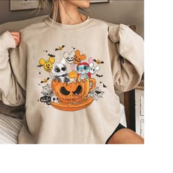 vintage stitch jack skellington sweatshirt, disney halloween sweatshirt, stitch and angel halloween shirt, disneyland ha
