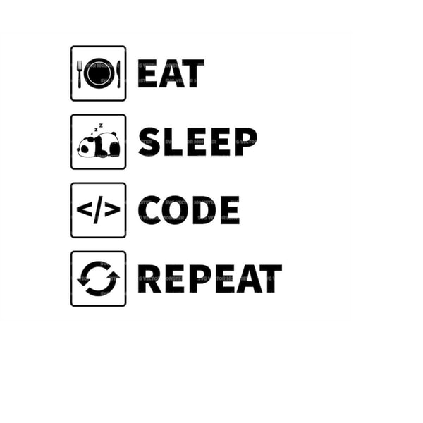 Eat Sleep Code Repeat Svg, Coder Svg, Programmer Svg. Vector - Inspire ...