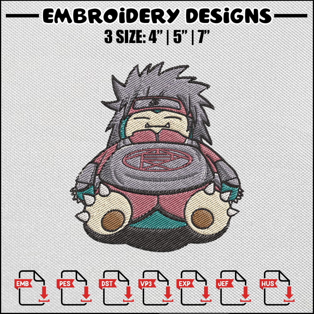 Snorlax choji embroidery design