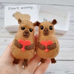 capybara plush, pocket hug, capybara card, long distance friendship, anniversary gift for boyfriend, best friend gifts