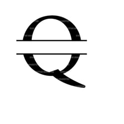 uppercase q letter split monogram svg, alphabet split name frame, split font monogram. vector cut file cricut, silhouett