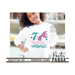 7th birthday svg png, birthday mermaid svg, birthday svg, princess svg, seven svg, mermaid birthday svg, 7th birthday sv