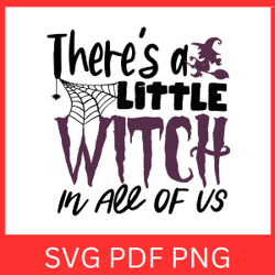 there's a little witch in all of us svg, halloween svg, halloween design, witch svg