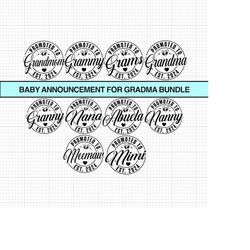 promoted to grandma svg grandma svg first time grandma svg grandma est. 2024 svg pregnancy svg new baby svg grandma to b