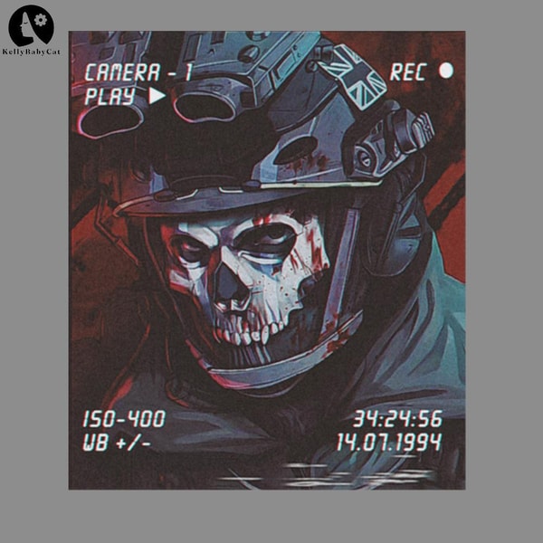 Simon Ghost Riley vhs aesthetic Halloween PNG Download - Inspire Uplift