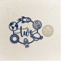 2nd birthday space themed svg outer space birthday svg astronaut birthday party cute 2nd space birthday svg planet svg c