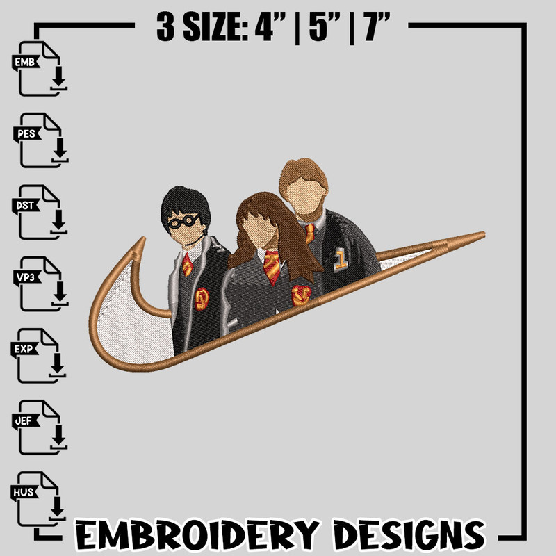 Harry Potter nike embroidery design