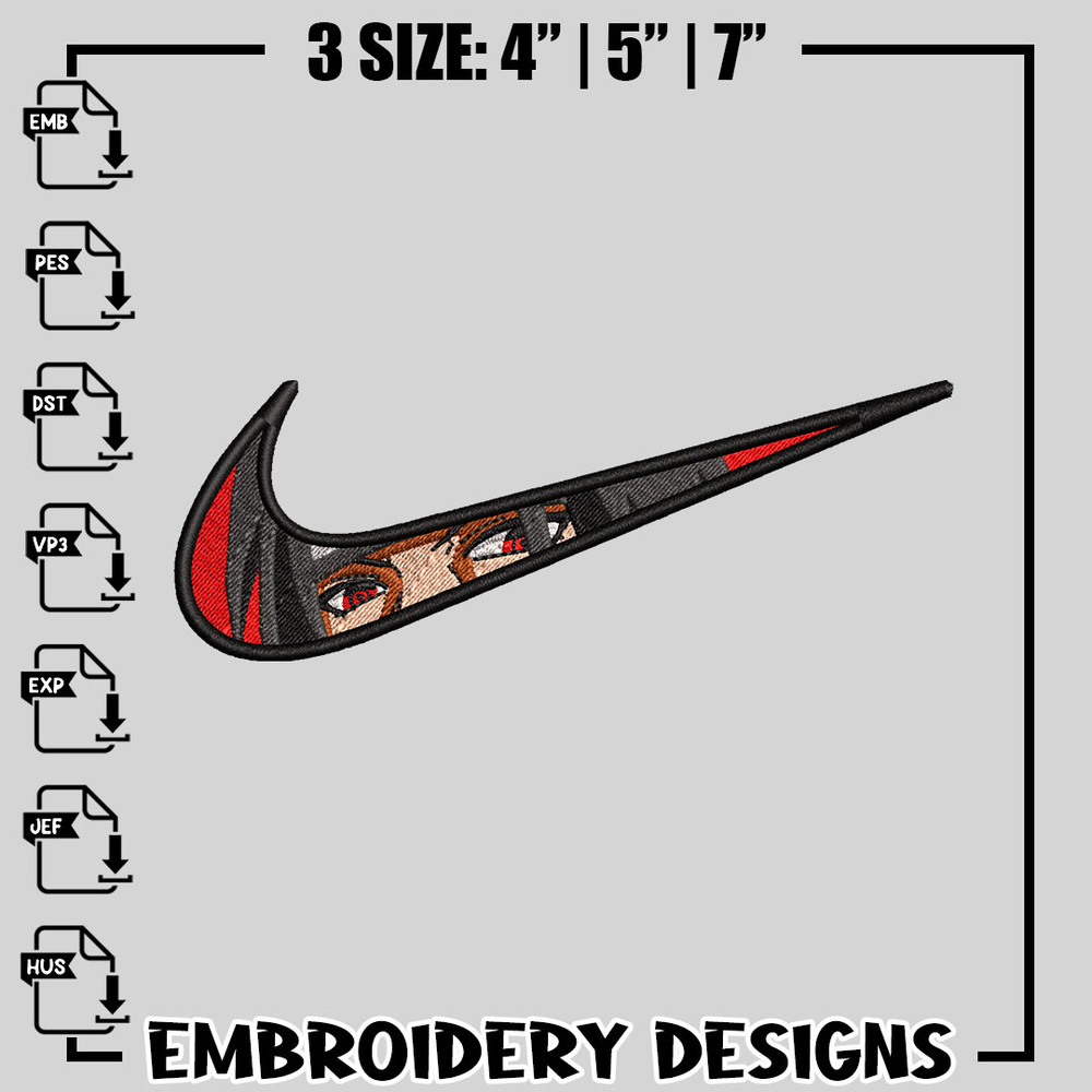 Itachi Nike embroidery design