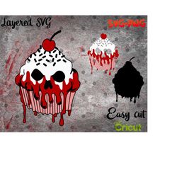 Layered SVG Death Cake for Cricut Halloween, Horror Svg, Vinyl File, Ghost svg and png, Horror Movie svg
