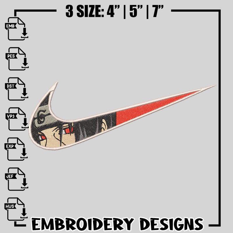 Itachi Nike embroidery design