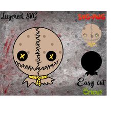 Layered SVG trick r treat Sam Head for Cricut, Horror Svg, Vinyl File, Ghost svg and png, Horror Movie svg, Nightmare sv