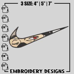 kakashi nike embroidery design, naruto embroidery, nike design, embroidery file, anime design, digital download
