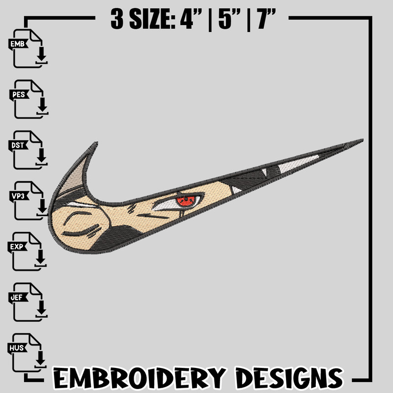 kakashi Nike embroidery design