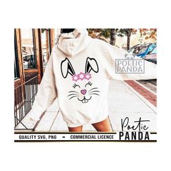 bunny face svg png, kids easter shirt, easter svg, cute bunny svg, kids easter svg, easter bunny svg, happy easter svg,