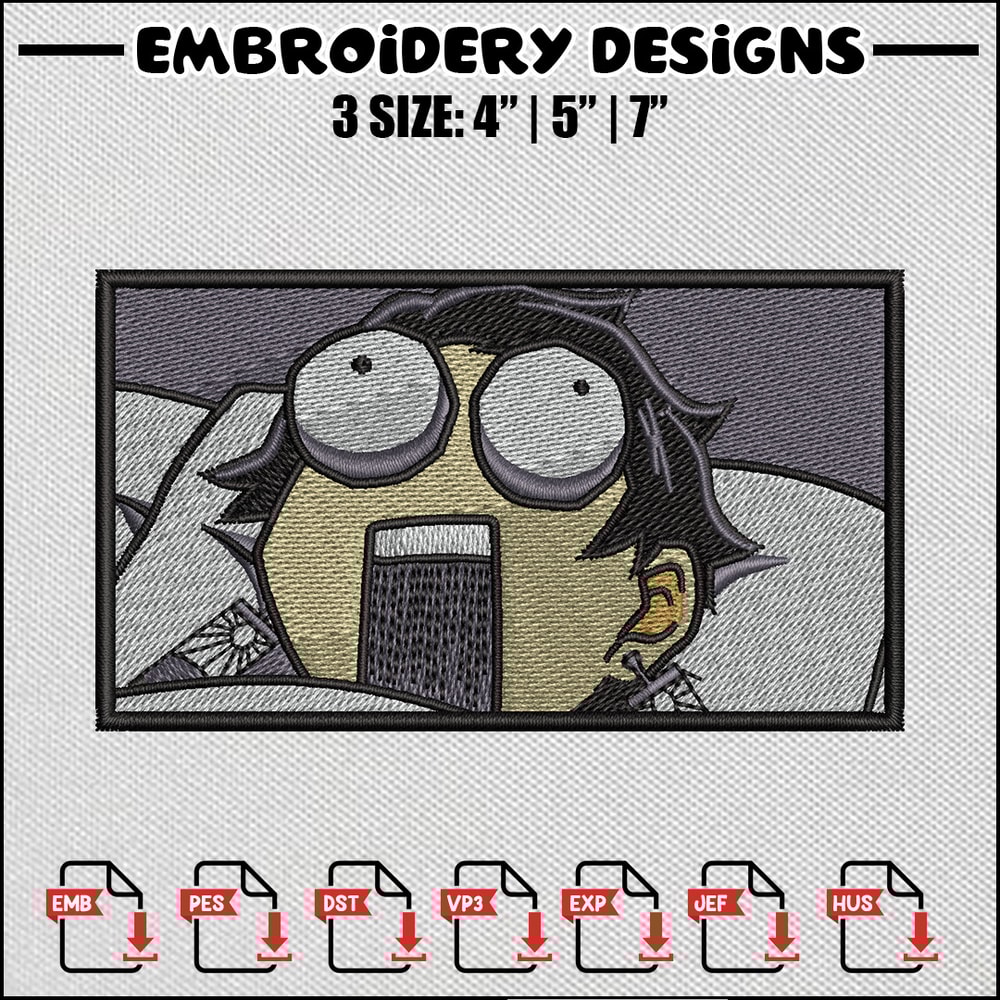 Funny tanjiro embroidery design