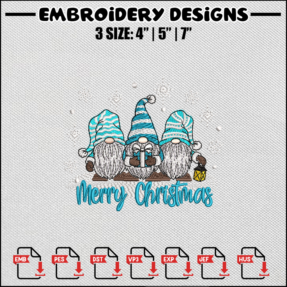 Gnomes embroidery design