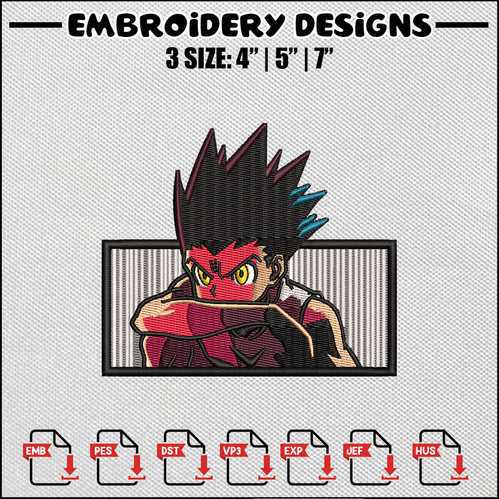 Gon frame embroidery design
