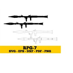 rocket launcher rpg-7 svg, eps, dxf, png, pdf | rocket launcher svg| vector image | clipart | military| t-shirt design |