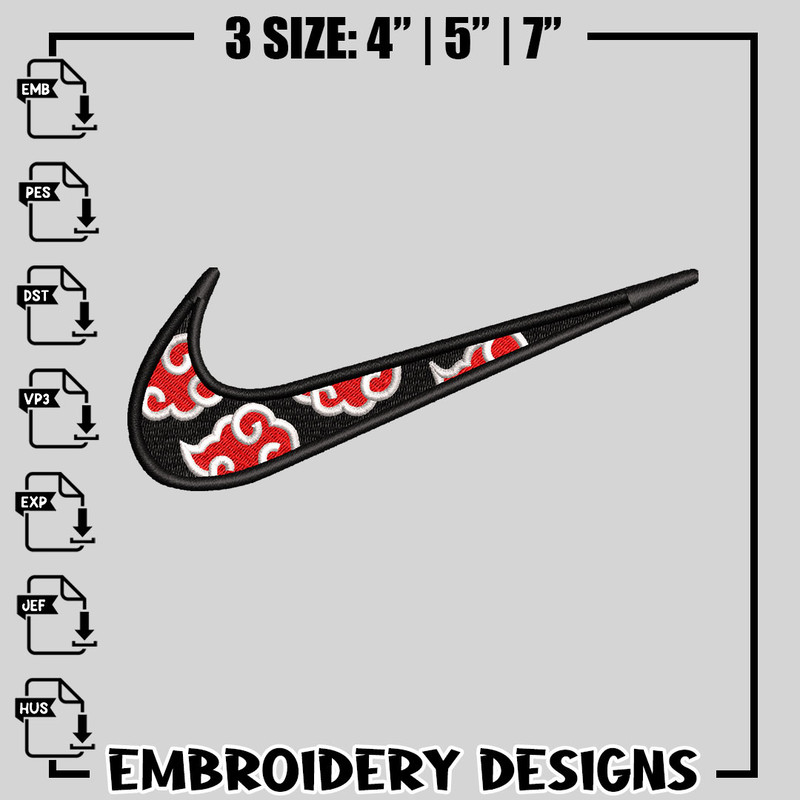 Nube Akatsuki Nike embroidery design