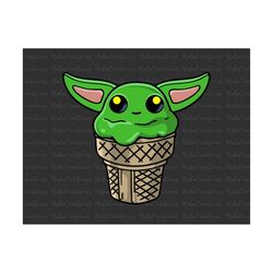 cute ice cream green character svg, television series svg, space travel svg, science fiction svg, this is the way, be wi