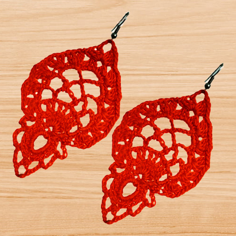 crochet leaf earrings pattern