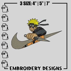 naruto nike embroidery design, naruto embroidery, nike design, embroidery file, anime design, instant download.