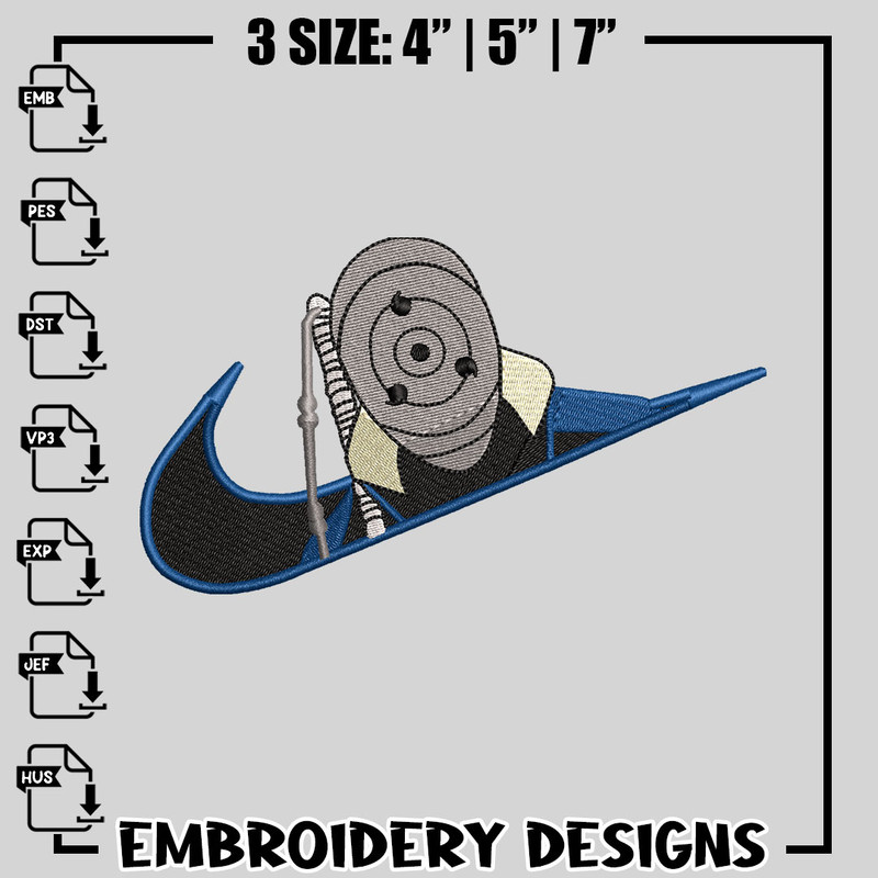 Obito Uchiha Nike embroidery design