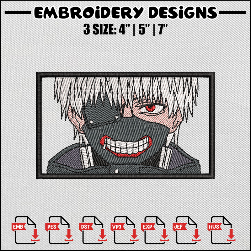 Kaneki box embroidery design