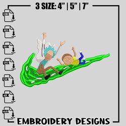 just rick it nike embroidery design, cartoon embroidery, nike design, embroidery file, nike shirt, instant download