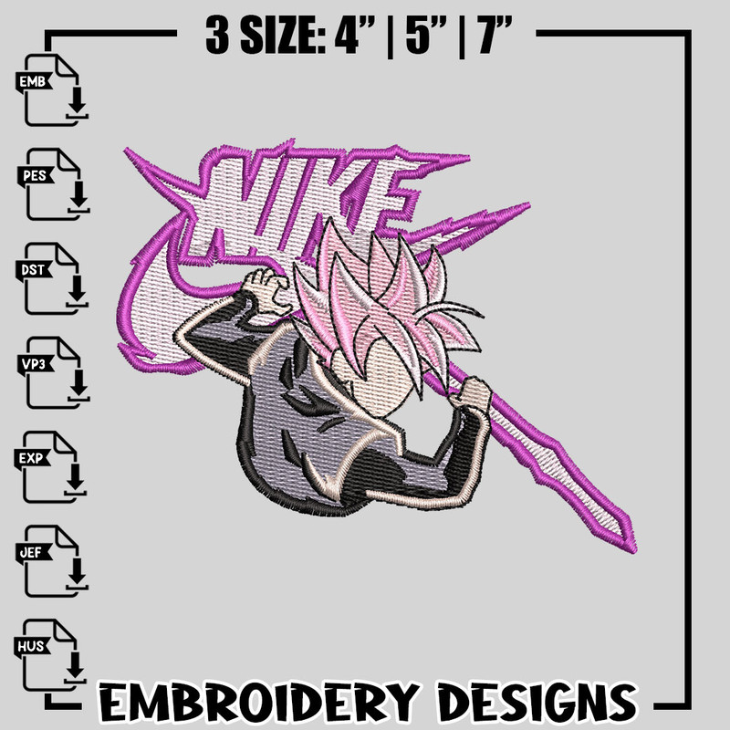 Super Saiyan Rose Nike embroidery design