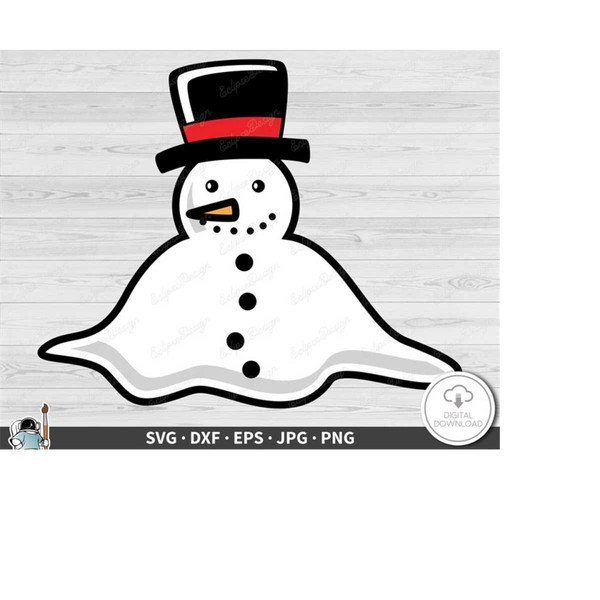 Melting Snowman SVG Clip Art Cut File Silhouette dxf eps png jpg Instant  Digital Download